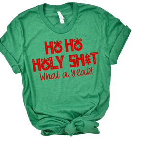 Ho ho holy shi+ what a year  Christmas  Screen Print Transfer Regular Heat