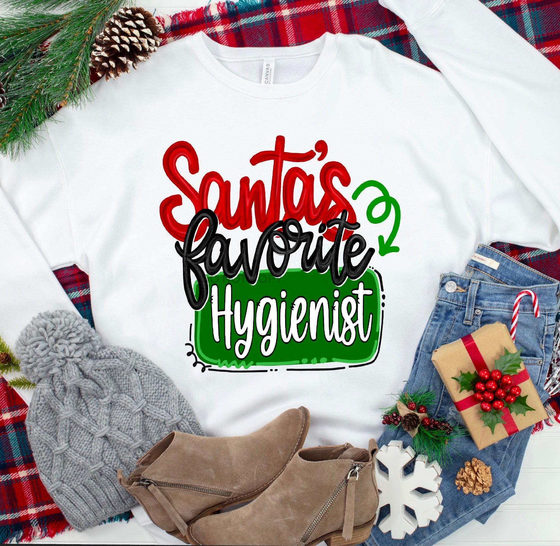 Santa’s favorite Hygienist High Heat Ultra Soft Screen Print Transfer