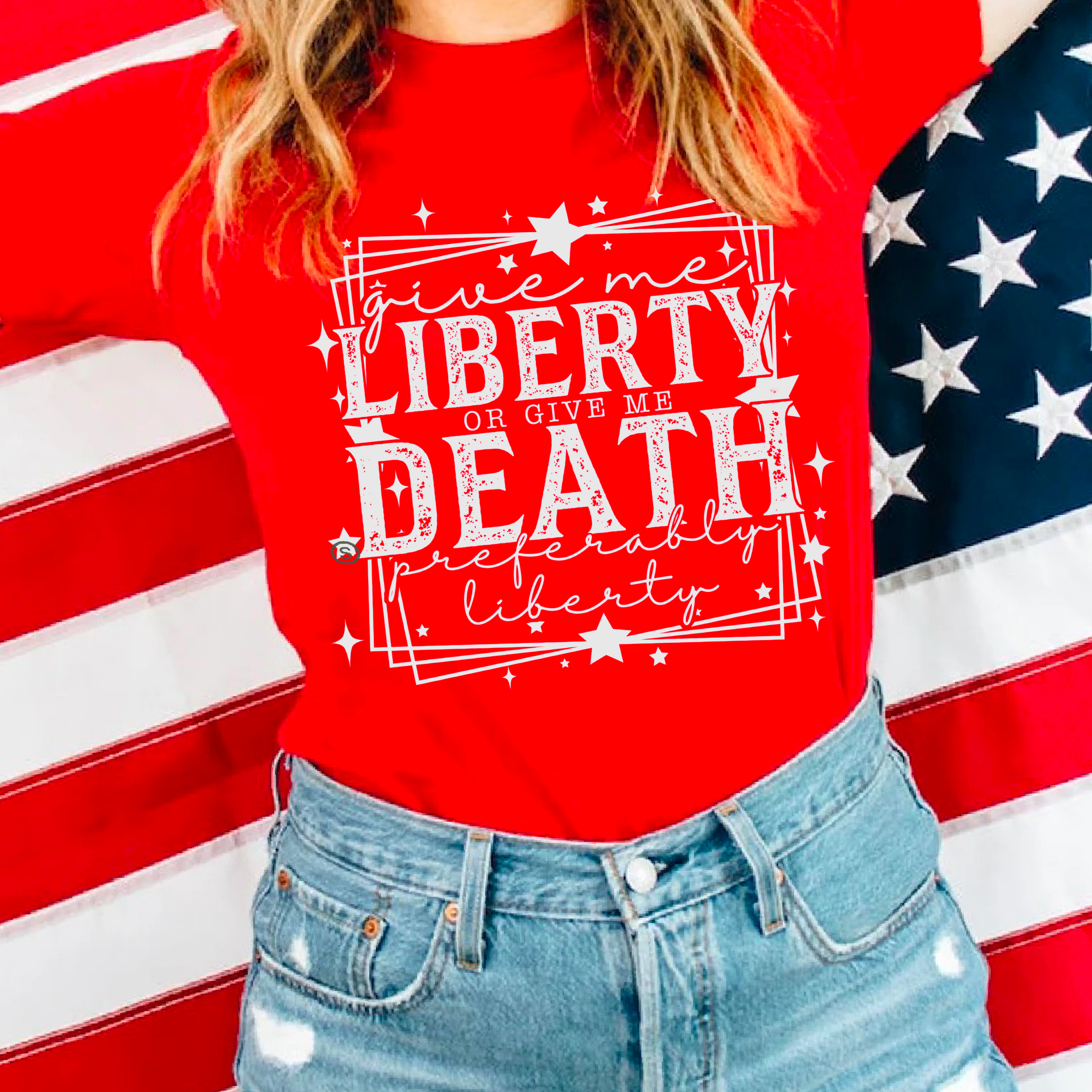 Give Mr Liberty Or Give Me Death I Preferably Liberty Screen Print Transfer