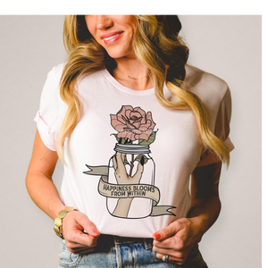 Happiness Blooms From Within Sublimation Transfer
