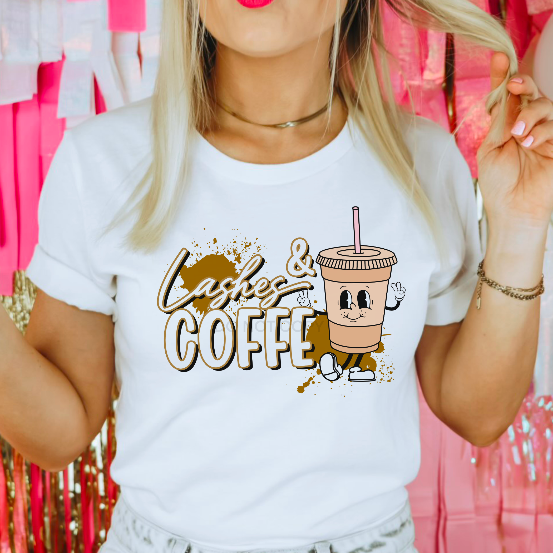 Lashes & Coffee Sublimation Transfer