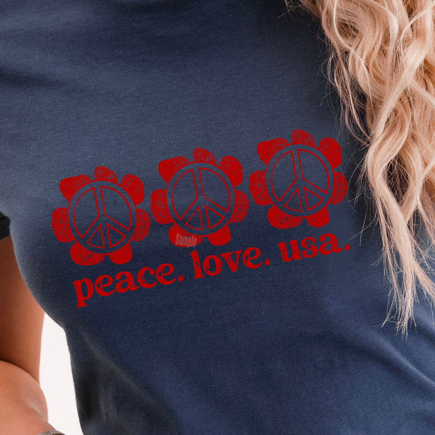 Peace Love USA Screen Print Transfer