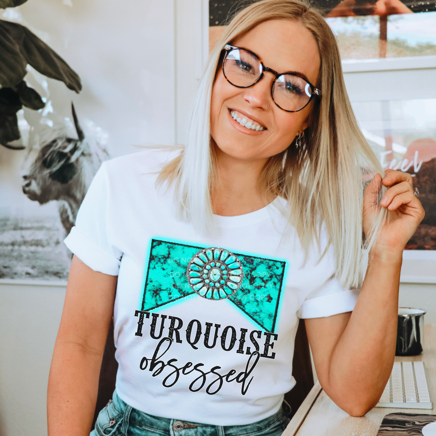 Turquoise Obsessed Sublimation Transfer