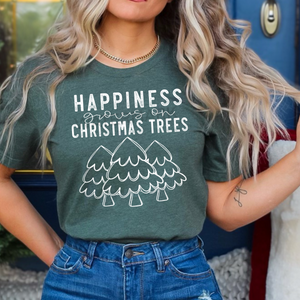 Happiness Grows On Christmas Trees Screen Print Transfer