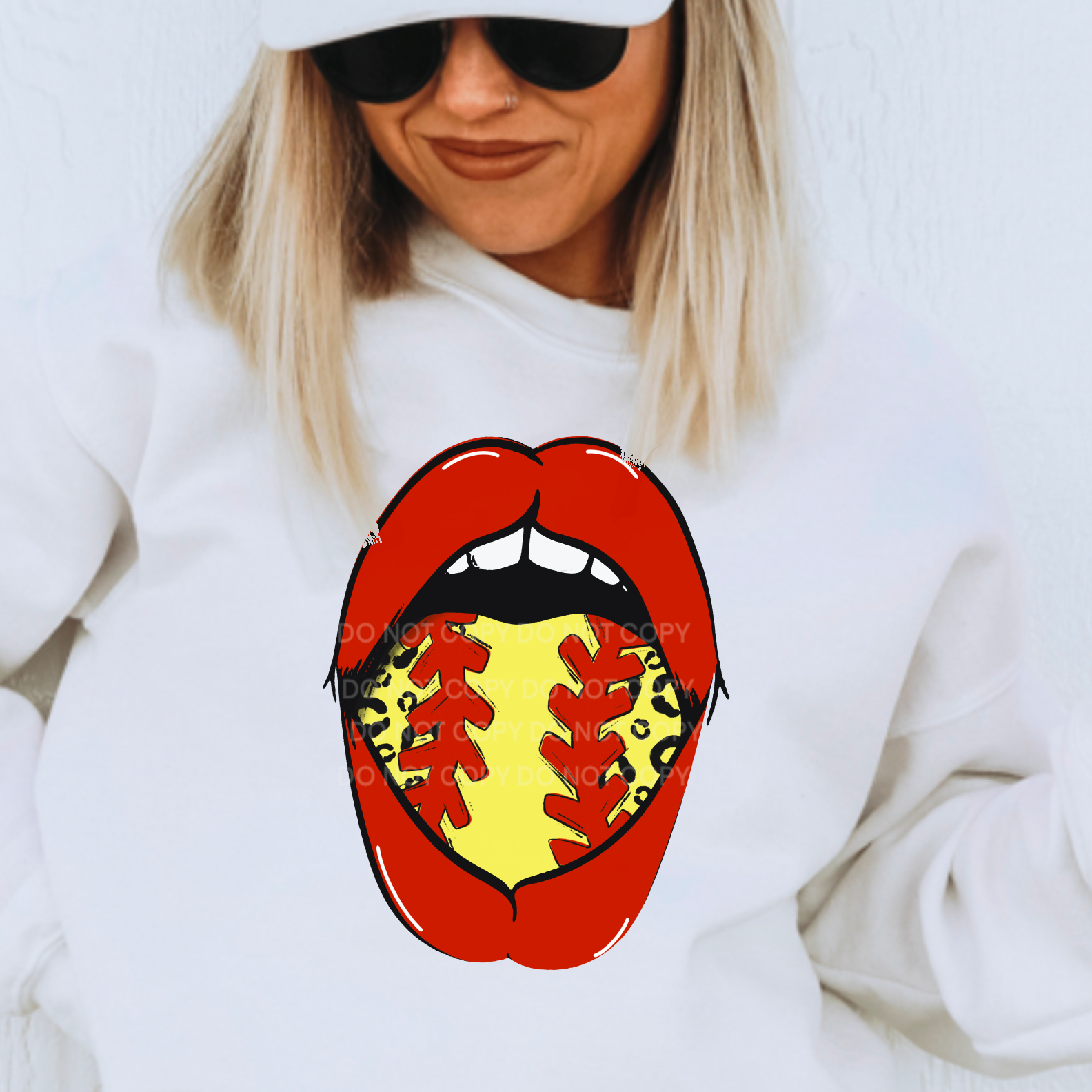 Softball Mouth With Leopard Sublimation Transfer