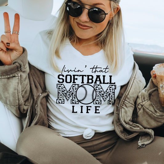 Living That Softball Mom Life  Screen Print Transfer