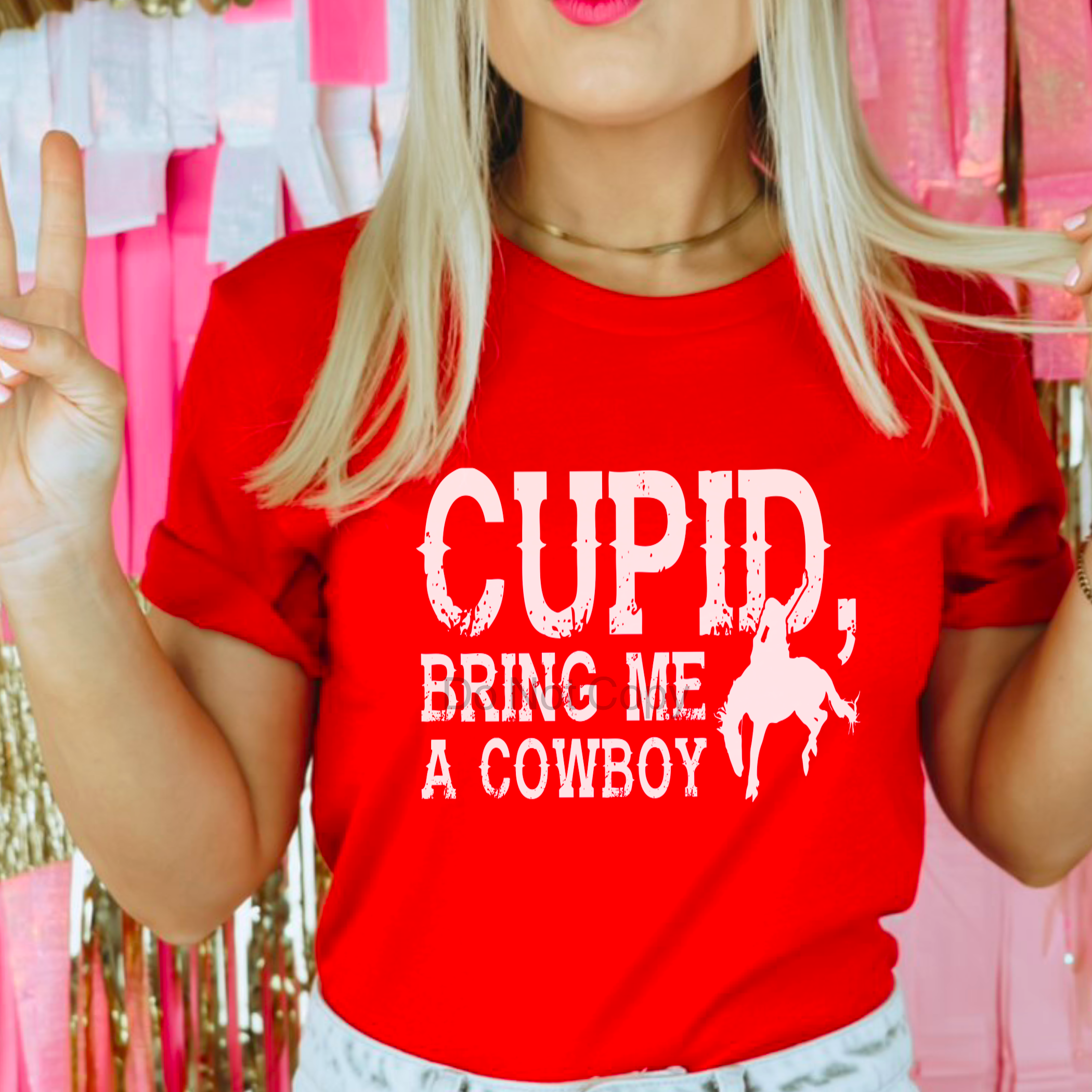 Cupid Bring Me A Cowboy Screen Print Transfer