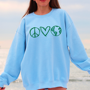Earth Day Peace Love Earth  Screen Print Transfer