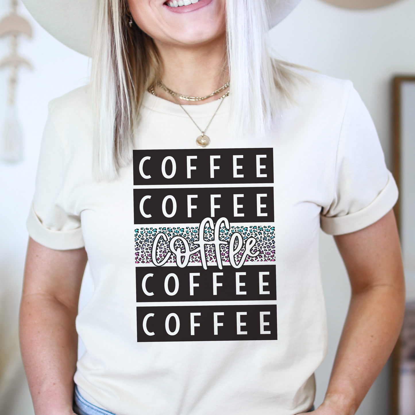 Coffee Coffee Coffee Leopard Print Sublimation Transfer